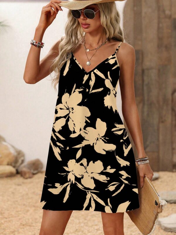 Vestido Mini Casual con Estampado Floral y Tirantes Espaguetis - Image 32
