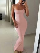 Vestido Sirena Espalda Descubierta con Tirantes Finos