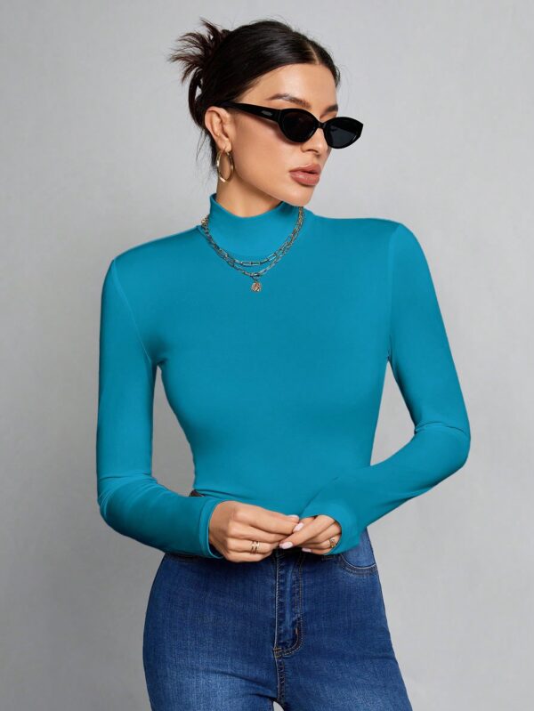 Top Cuello Alto Ajustado en Color Sólido Ideal para Otoño e Invierno - Image 12