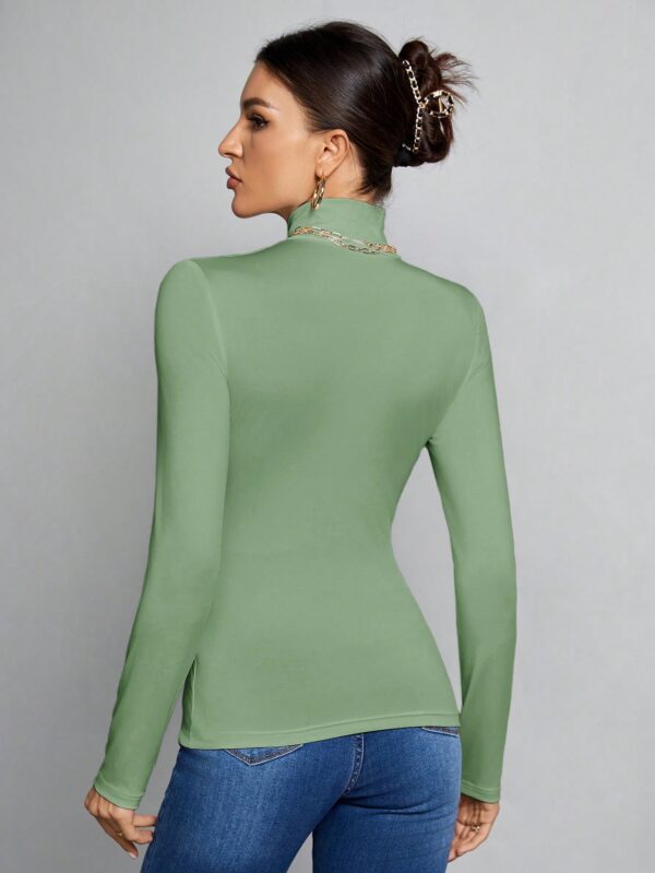 Top Cuello Alto Ajustado en Color Sólido Ideal para Otoño e Invierno - Image 20