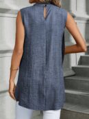Blusa de Verano Texturizada y Asimétrica sin Mangas