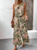 Set Veraniego Boho para Mujer: Top sin Mangas y Pantalón Ancho