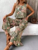 Set Veraniego Boho para Mujer: Top sin Mangas y Pantalón Ancho