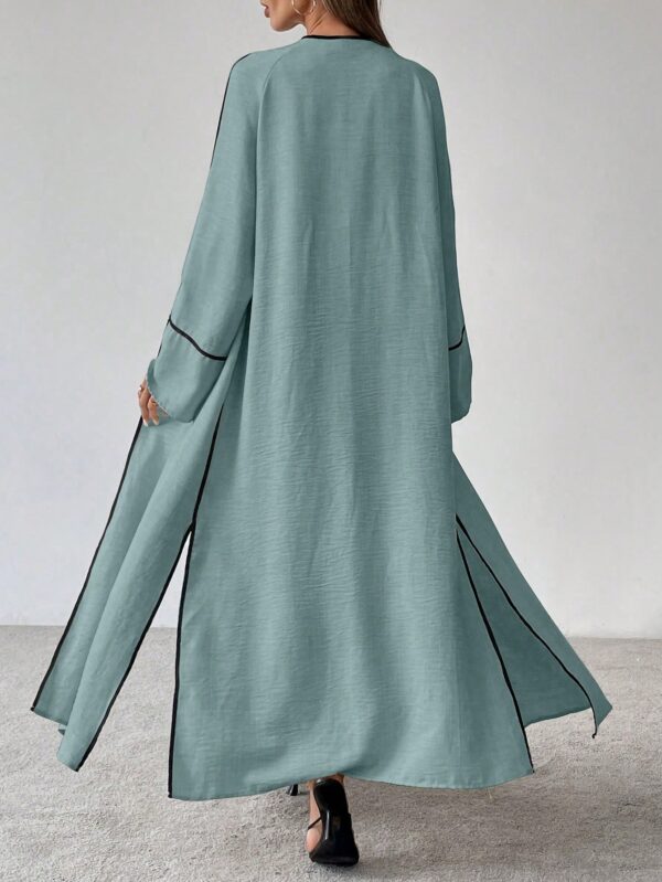 Conjunto de Abrigo Largo y Pantalones Anchos con Contraste - Image 16