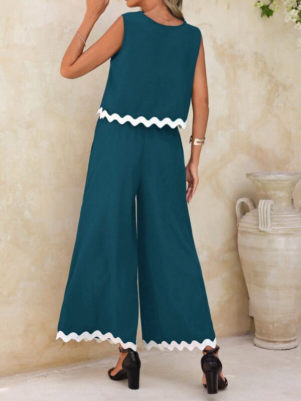 Conjunto Casual Blanco y Negro de Musculosa y Pantalón Ancho - Image 19