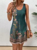 Vestido Bodycon sin Mangas con Estampado de Moda
