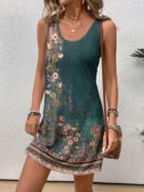 Vestido Bodycon sin Mangas con Estampado de Moda