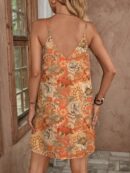 Vestido Mini Casual con Estampado Floral y Tirantes Espaguetis