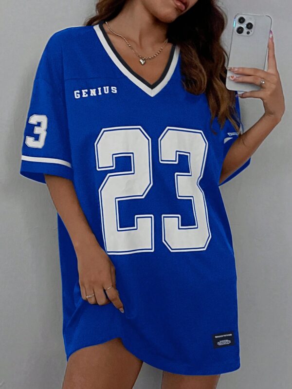 Vestido Casual de Verano con Escote en V y Estampado de Letras y Números - Image 37