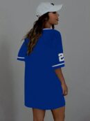Vestido Casual de Verano con Escote en V y Estampado de Letras y Números