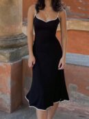 Vestido Sirena Espalda Descubierta con Tirantes Finos