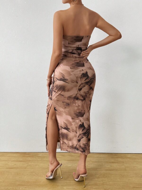 Vestido Strapless Tie Dye con Abertura Lateral y Ruched - Image 20
