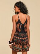 Mono Ancho Estampado Leopardo con Tirantes y Espalda Descubierta