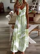 Vestido Casual Estampado Botánico sin Mangas