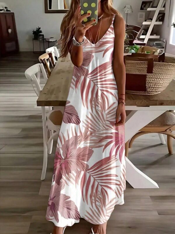Vestido Casual Estampado Botánico sin Mangas - Image 16