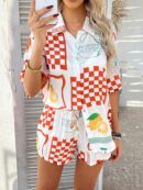 Conjunto Veraniego Bohemio de Blusa y Shorts con Estampado Floral