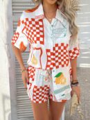 Conjunto Veraniego Bohemio de Blusa y Shorts con Estampado Floral