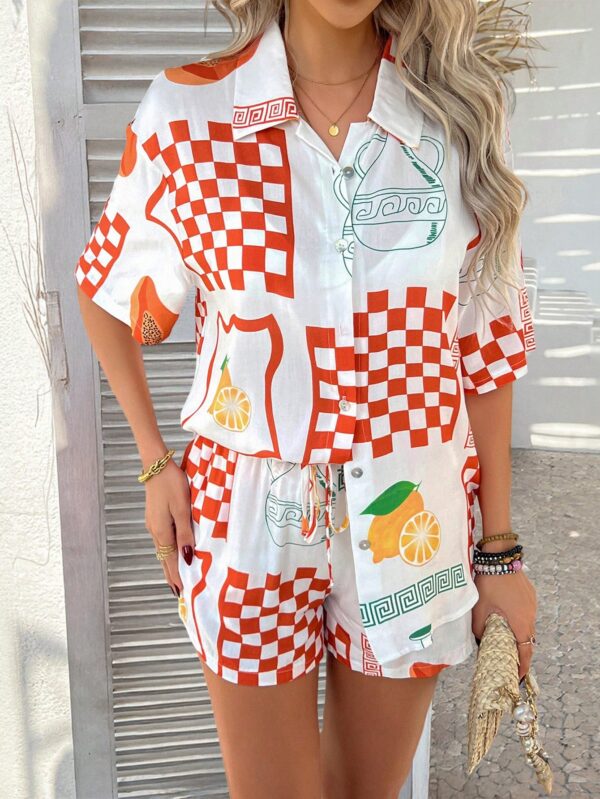 Conjunto Veraniego Bohemio de Blusa y Shorts con Estampado Floral - Image 19