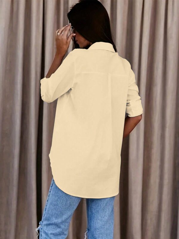 Camisa Casual de Manga Larga con Botones y Cuello en V - Image 38