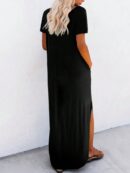 Vestido Casual de Mujer con Bolsillo Diagonal y Abertura