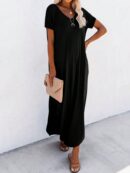 Vestido Casual de Mujer con Bolsillo Diagonal y Abertura