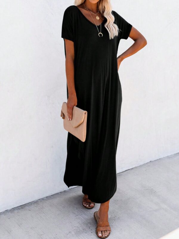 Vestido Casual de Mujer con Bolsillo Diagonal y Abertura - Image 7