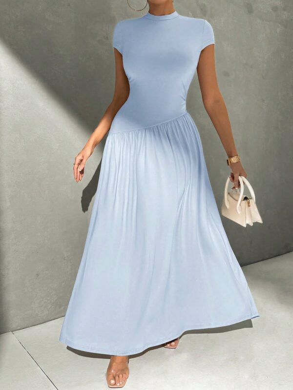 Vestido Midi Asimétrico A-Line Elegante y Simple con Cuello Alto - Image 60