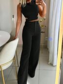 Set Coordinado Elegante de Camisola y Pantalón con Botones