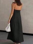 Vestido Largo Casual en Color Sólido con Bolsillos
