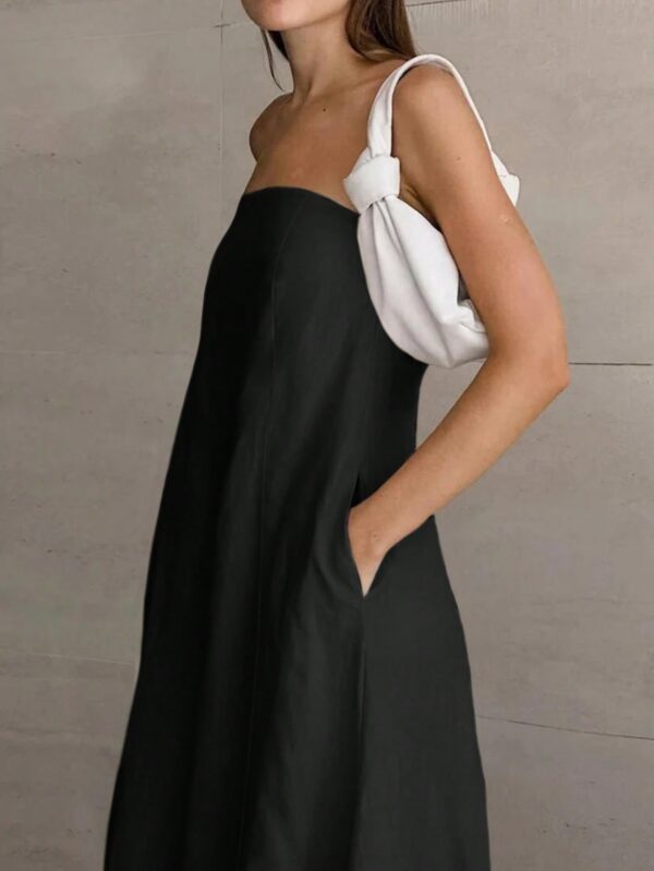 Vestido Largo Casual en Color Sólido con Bolsillos - Image 10