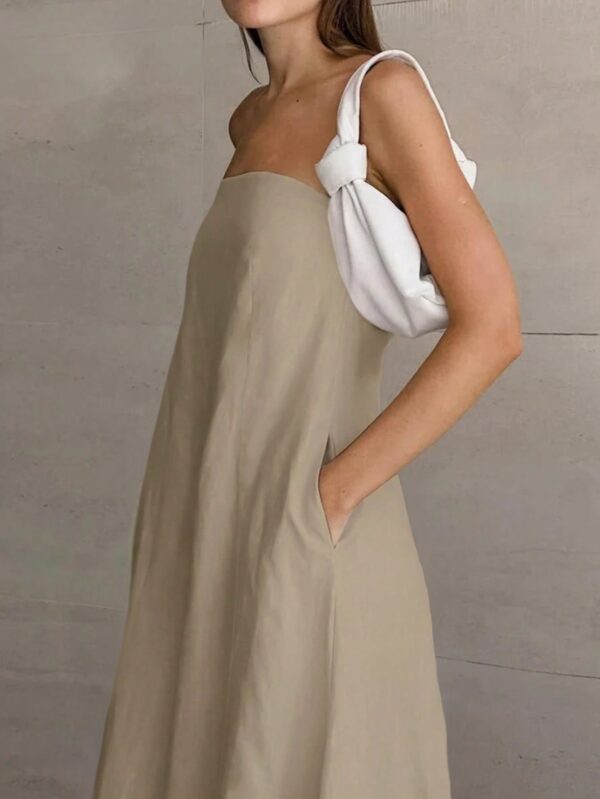 Vestido Largo Casual en Color Sólido con Bolsillos - Image 16