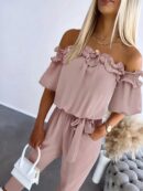Mono Casual de Mujer con Manga Corta y Hombros Descubiertos
