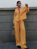 Set Casual de Pantalón Ancho y Top con Lazada Frontal