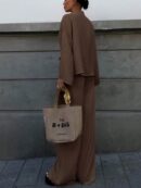 Set Casual de Pantalón Ancho y Top con Lazada Frontal