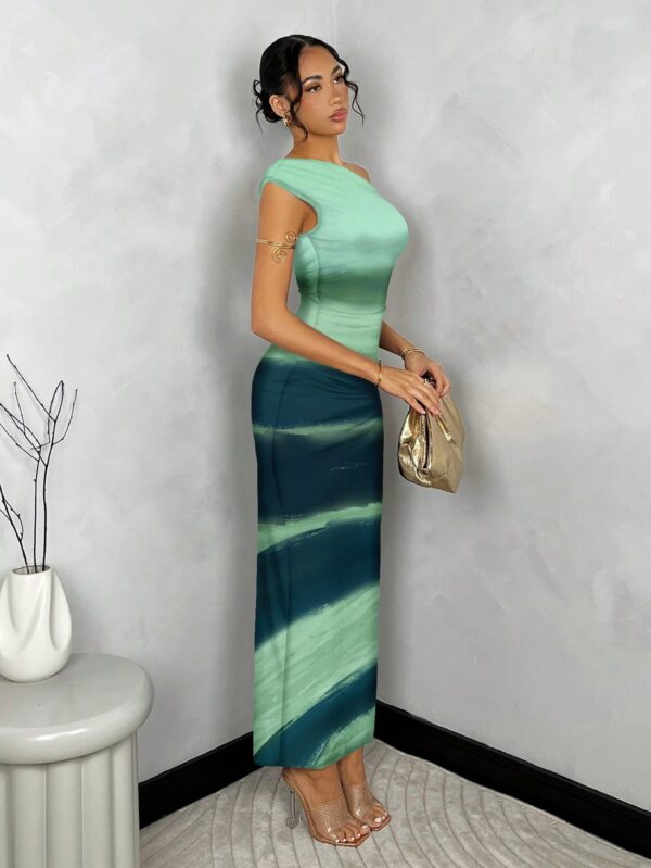 Vestido Largo Asimétrico Elegante Ajustado - Image 24