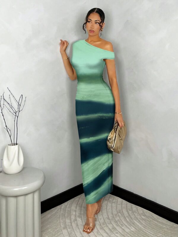 Vestido Largo Asimétrico Elegante Ajustado - Image 25