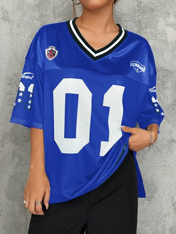 Camiseta Deportiva de Malla con Estampado de Números y Letras - Image 70