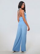 Set de Camisola Plisada y Pantalón Ancho de Textura Suave y Elegante