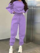 Conjunto Casual de Buzo y Pantalón con Estampado de Letras (2 Piezas)