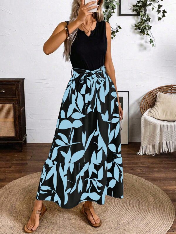 Vestido Estampado de Verano con Cinturón y Detalle de Volantes - Image 17