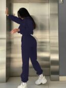 Conjunto Casual de Buzo y Pantalón con Estampado de Letras (2 Piezas)