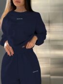 Conjunto Casual de Buzo y Pantalón con Estampado de Letras (2 Piezas)