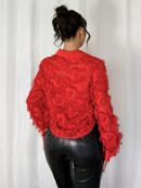 Camisa Casual Manga Larga con Bolsillo y Hombros Caídos