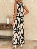 Conjunto Casual Blanco y Negro de Musculosa y Pantalón Ancho
