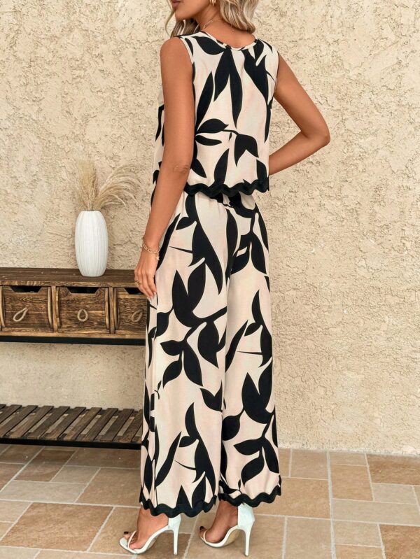 Conjunto Casual Blanco y Negro de Musculosa y Pantalón Ancho - Image 13