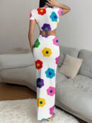 Set de Top y Falda Larga Estampado Floral Casual