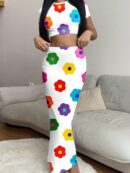 Set de Top y Falda Larga Estampado Floral Casual