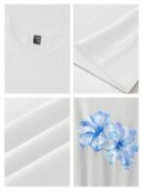 Remera Estampada de Hibiscus Oversize Casual