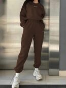 Conjunto Casual de Buzo y Pantalón con Estampado de Letras (2 Piezas)