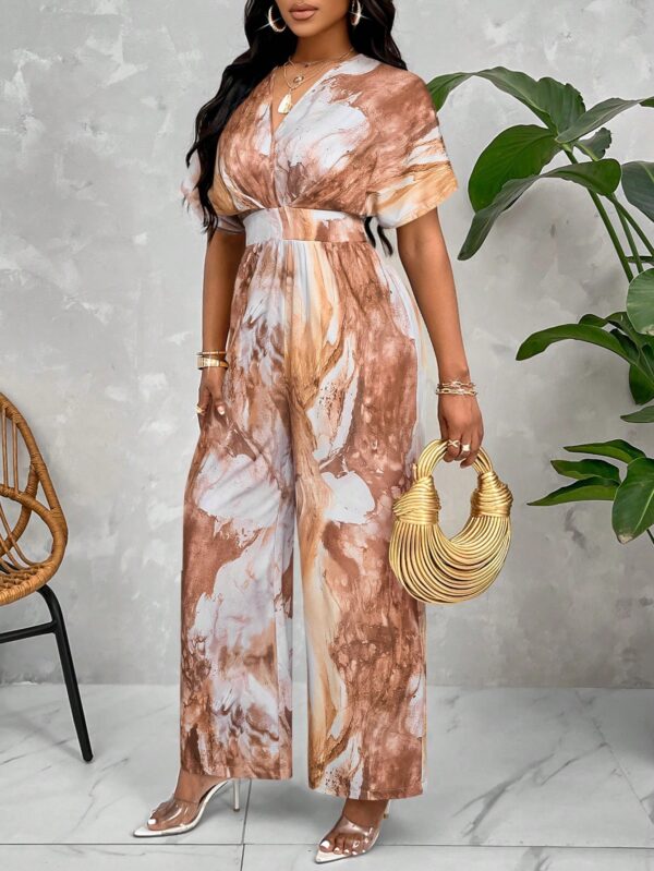 Mono Estampado Floral con Mangas Murciélago y Cinturón - Image 15